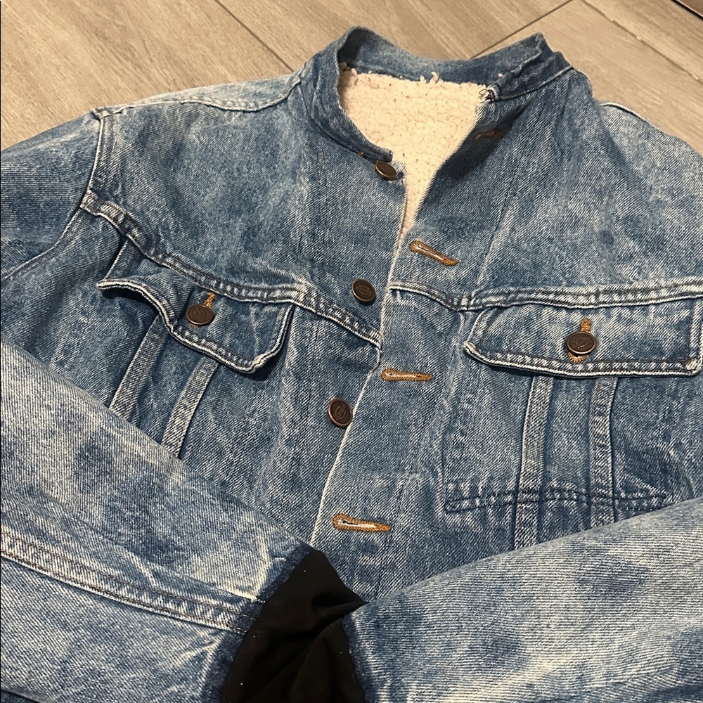 Dickies Women Sherpa lined Blue Denim Jacket size Small - Picture 2 of 10